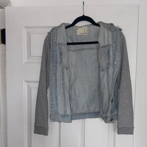 Gray and Light Blue Denim Jacket